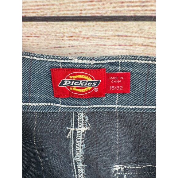 Dickies Hickory Stripe Cargo Jeans Juniors Size 15/32 Blue Medium Wash Denim - Picture 6 of 9